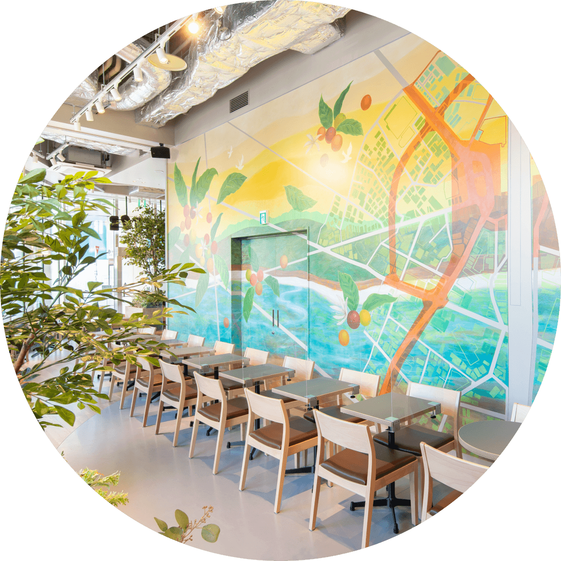 KOITTO TERRACE内観 レンタルスペースと壁画